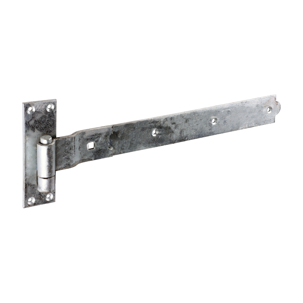 CRANKED BAND & HOOK ON PLATE 18" HOT DIPPED GALVANISED (PAIR)