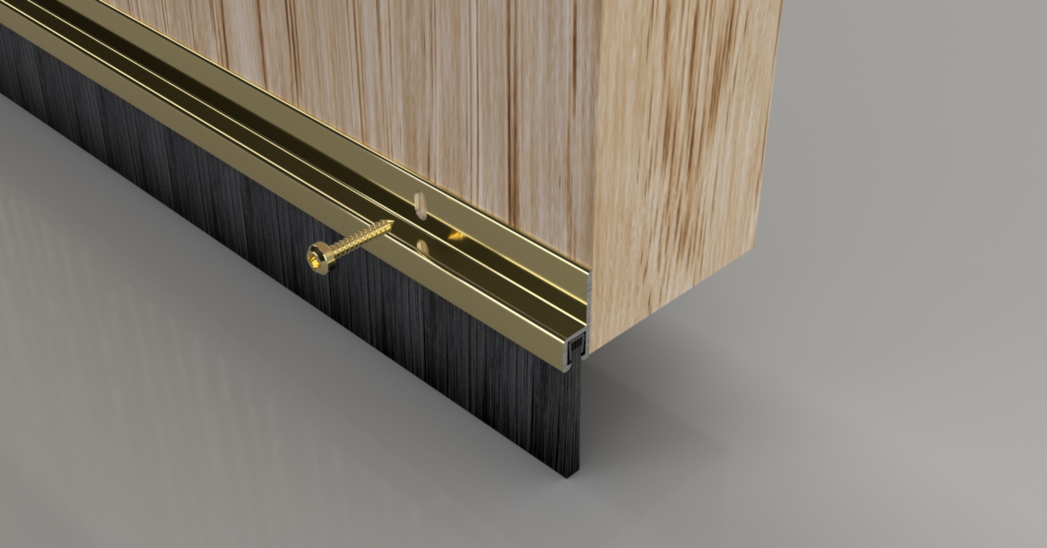 3'0" GOLD BRUSH BOTTOM DOOR SEAL