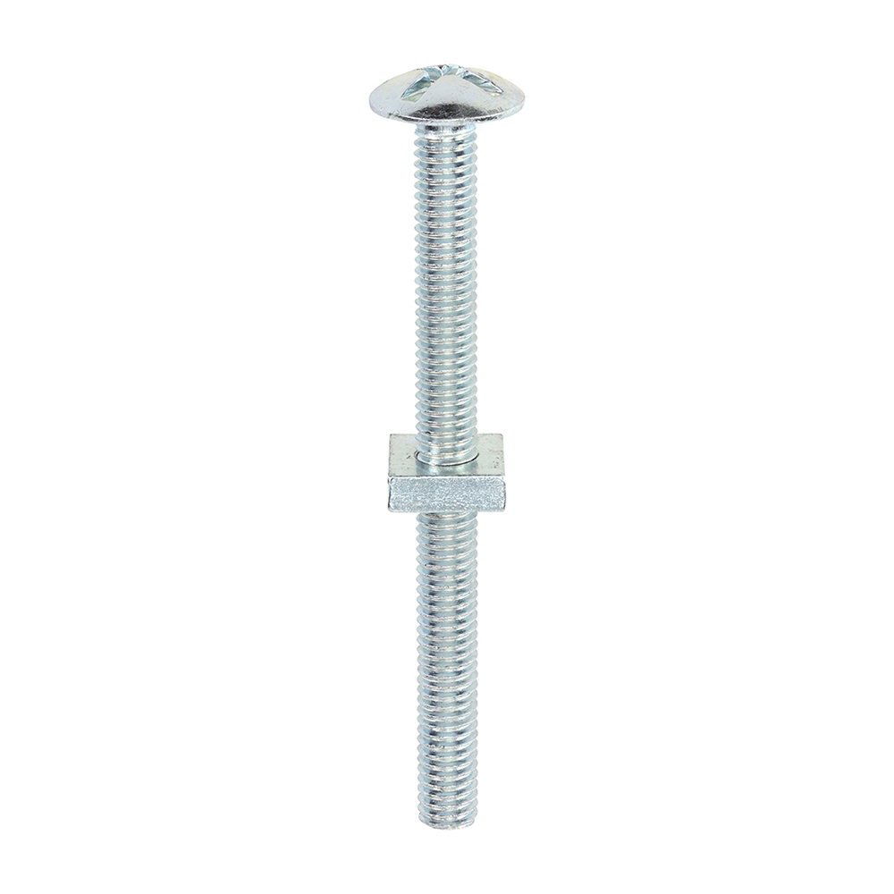 M6 X 70MM ROOFING BOLTS WITH SQUARE NUTS ZINC