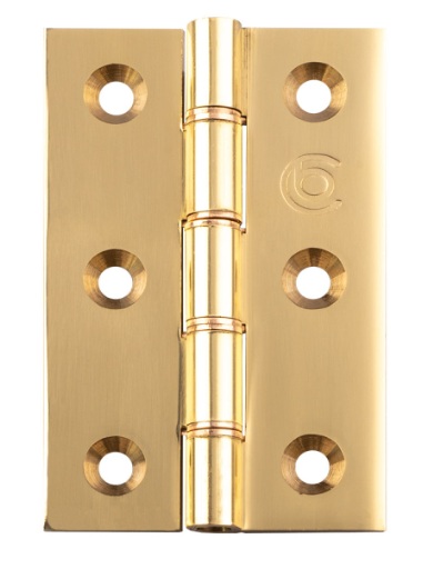 3" X 2" X 2.5MM POL BRASS BUTTS  DPBW (PR)