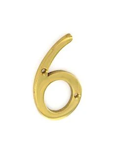 NUMERAL 6 75MM BRASS
