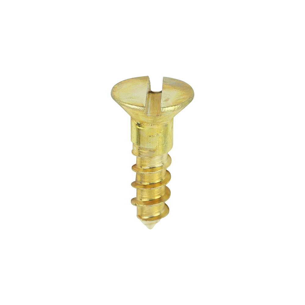 6 X 1/2" SOLID BRASS COUNTERSUNK SLOTTED WOODSCREW