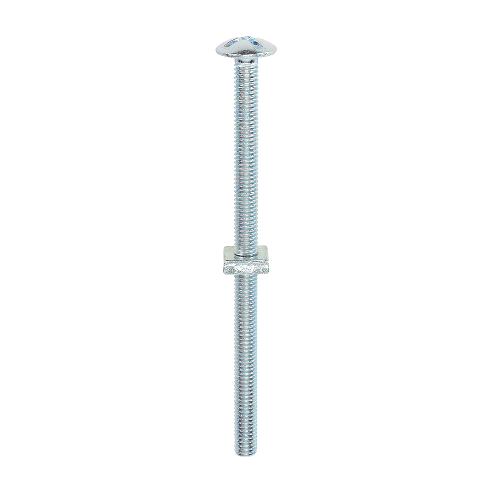 M6 X 100MM ROOFING BOLTS WITH SQUARE NUTS ZINC