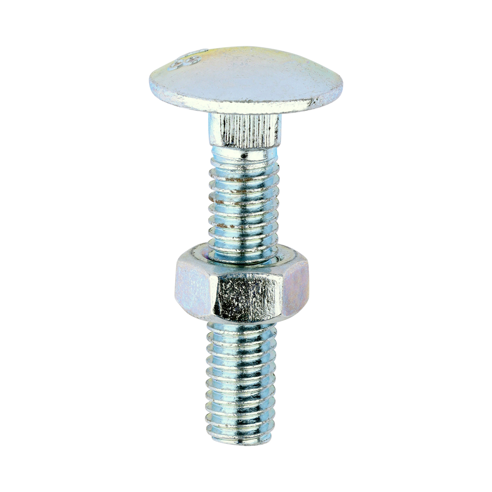 M6 X 30 CARRIAGE BOLTS & NUTS ZP