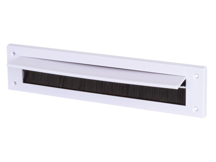 PVC WHITE LETTER BOX DRAUGHT EXCLUDER WITH FLAP