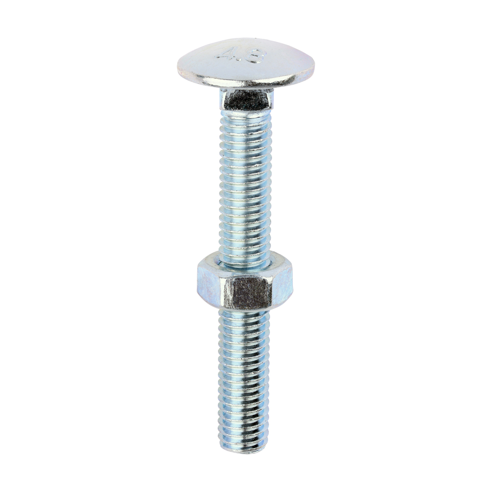 M8 X 65 CARRIAGE BOLTS & NUTS ZP