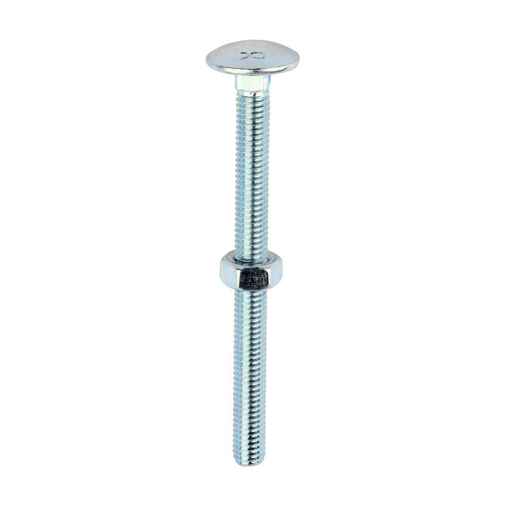 M6 X 75 CARRIAGE BOLTS & NUTS ZP