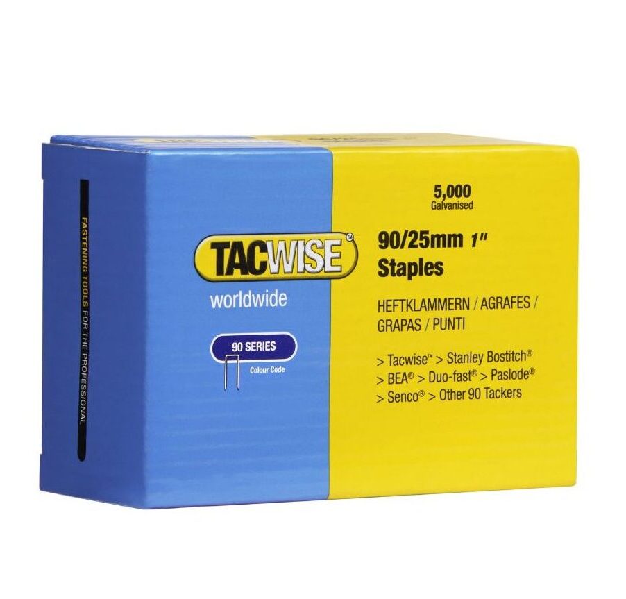 TACWISE 0308 90/25 25MM GALVANISED STAPLES (5,000)