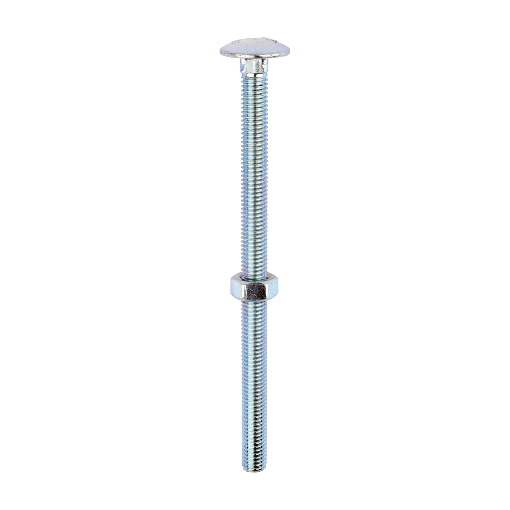 M8 X 130 CARRIAGE BOLTS & NUTS ZP