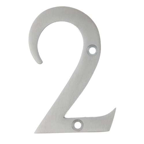NUMERAL 2 75MM SATIN CHROME