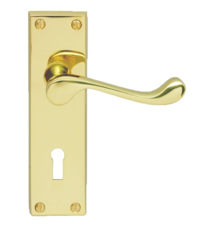 CBS54 PB VICTORIAN SCROLL LEVER LOCK (PR)