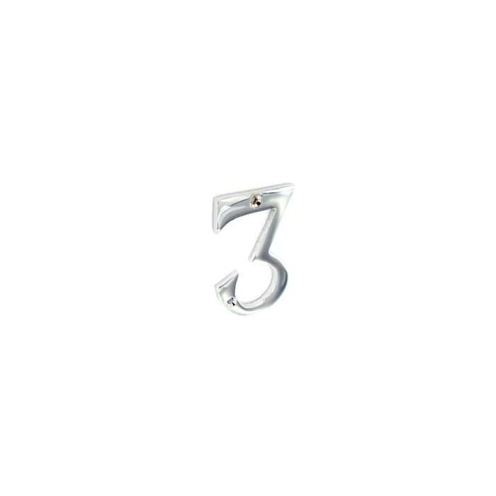 NUMERAL 3 75MM CHROME