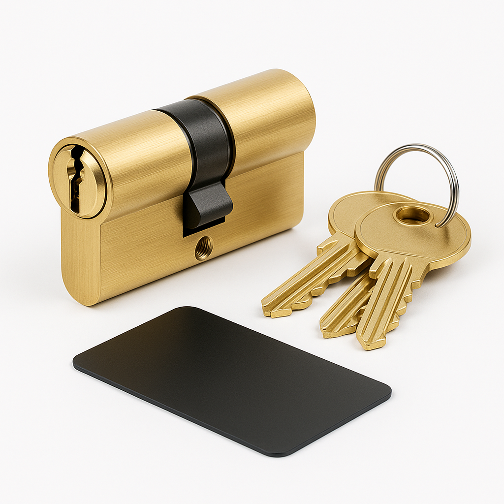 ABS 45 X 45 CYLINDER PB - 3KEYS & CARD