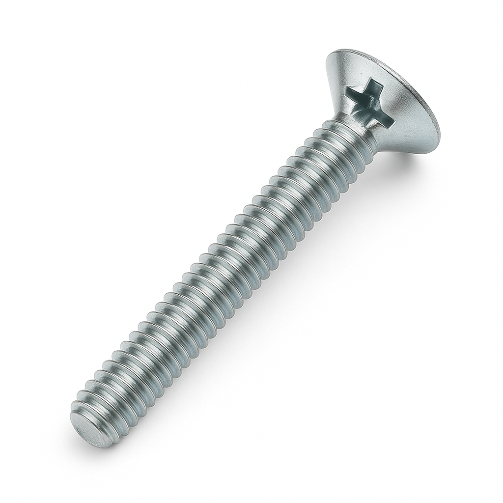 M6 X 50 BZP CSK POZI MACHINE SCREWS