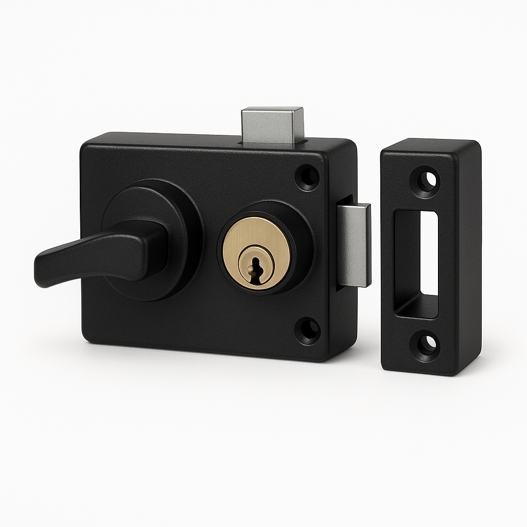 L31635 60MM BLACK 1730 AUTO DEADLOCKING ESCAPE NIGHTLATCH