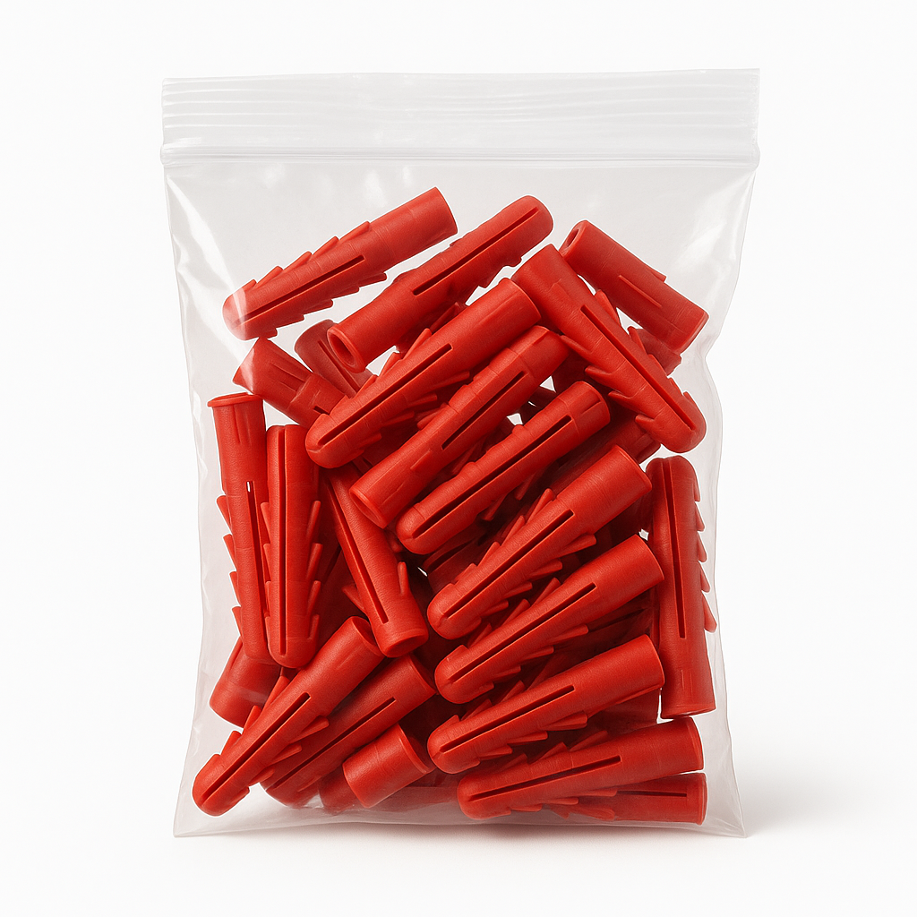 RED PLASTIC WALL PLUGS (RPLUG)