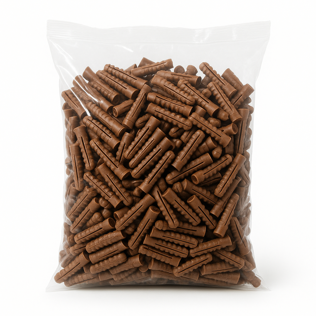 BROWN PREMIUM  PLASTIC PLUGS (BAG 1000)