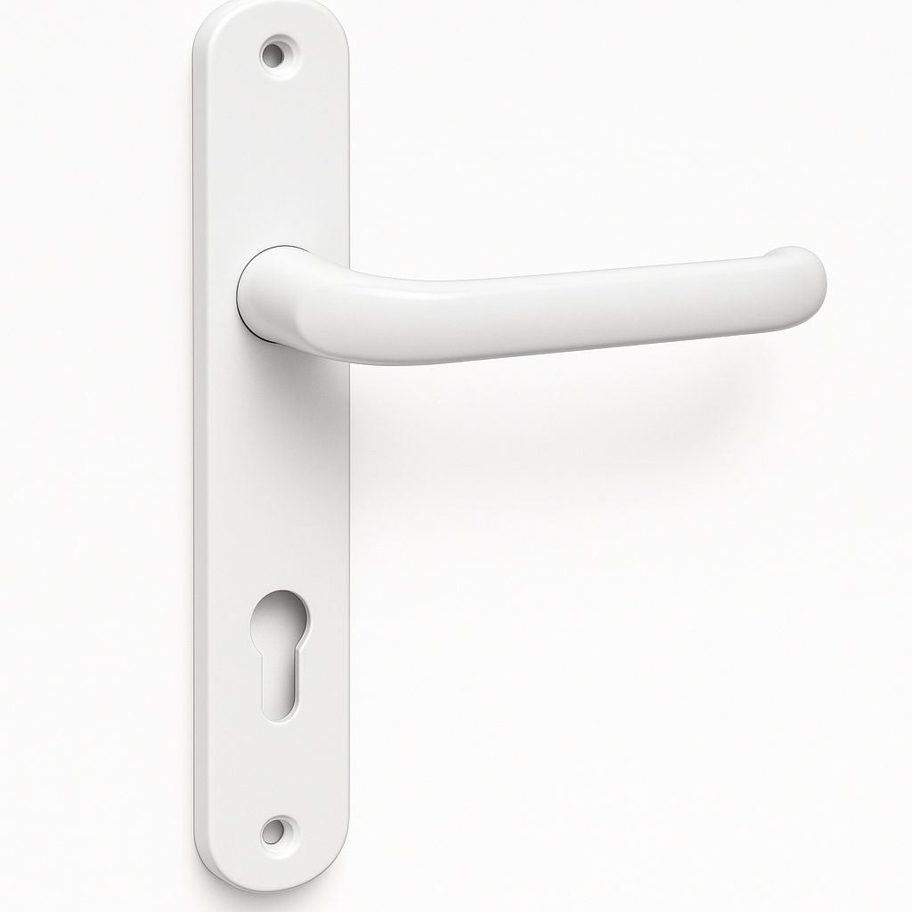 WHITE UPVC DOOR HANDLE LONG PLATE