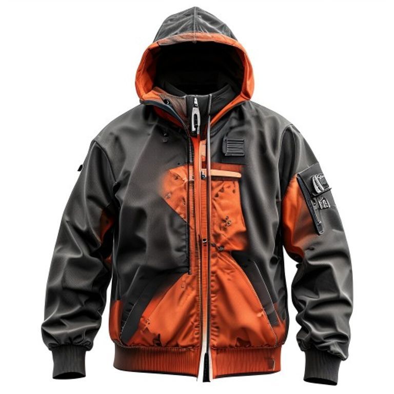 SCRUFFS RAIN JACKET SIZE M CHARCOAL ORANGE