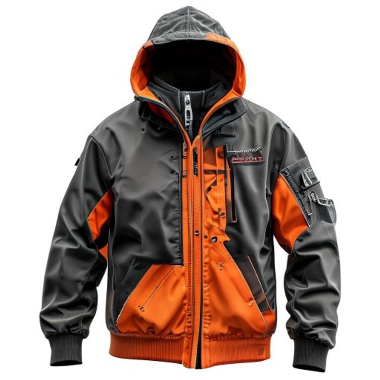SCRUFFS RAIN JACKET SIZE L CHARCOAL ORANGE