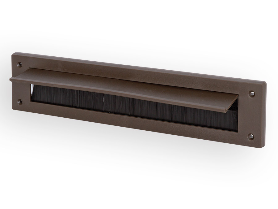 PVC BROWN LETTER BOX DRAUGHT EXCLUDER WITH FLAP