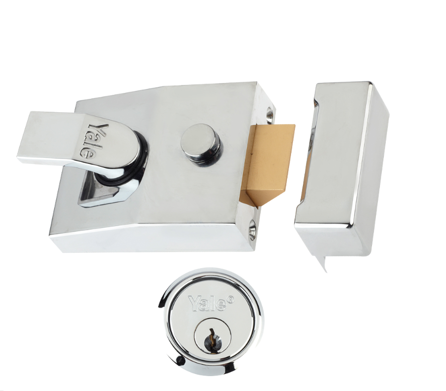 YALE 89 DEADLOCKING NIGHTLATCH CH CYLINDER CHROME BODY - SIZE 60MM