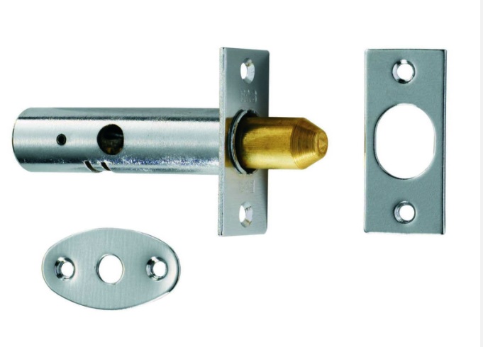 DOOR SECURITY BOLT - CHROME (58MM)
