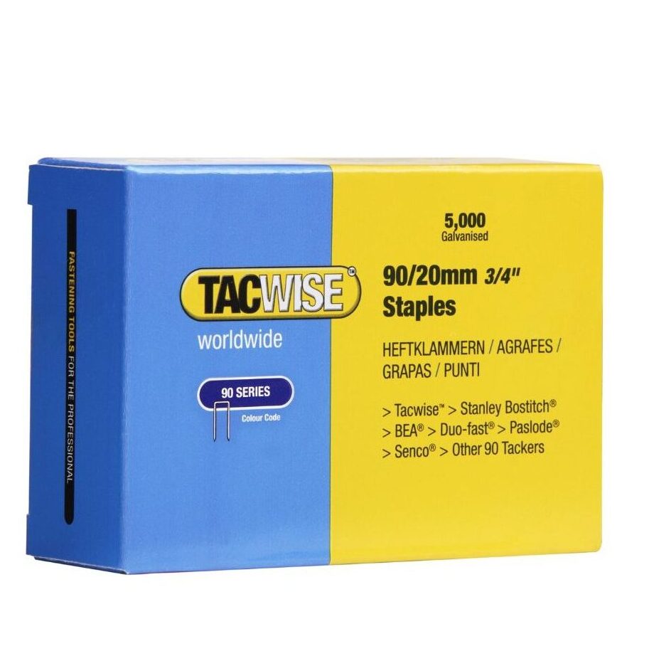 TACWISE 0307 90/20 20MM GALVANISED STAPLES (5,000)