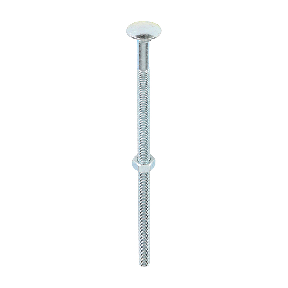 M8 X 200 CARRIAGE BOLTS & NUTS ZP