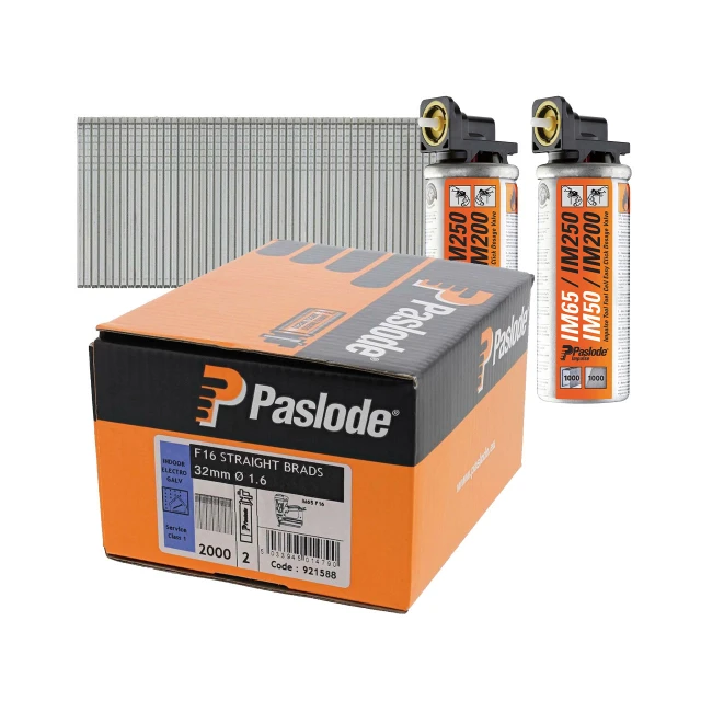 PASLODE IM65 32MM X 16G STRAIGHT BRADS WITH GAS (2000)