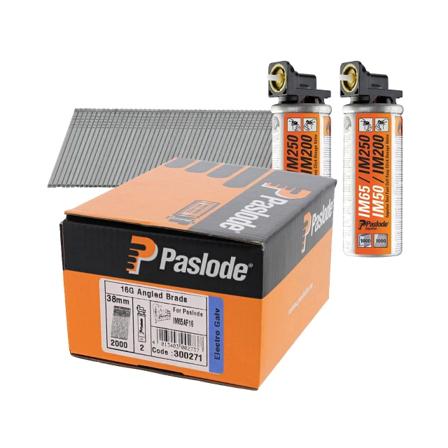 PASLODE IM65A 38MM X 16G ANGLED BRADS WITH GAS (2000)