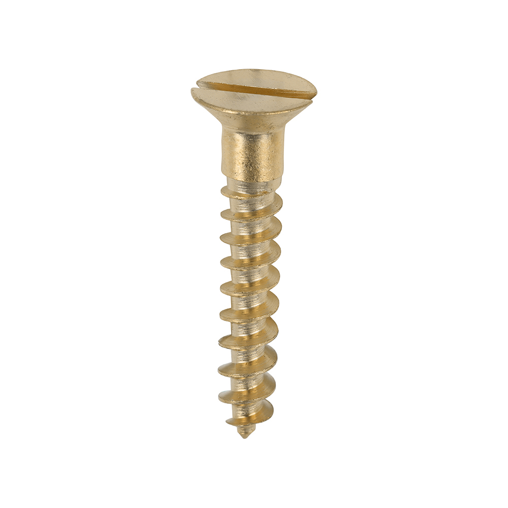 8 X 1" SOLID BRASS COUNTERSUNK SLOTTED WOODSCREW