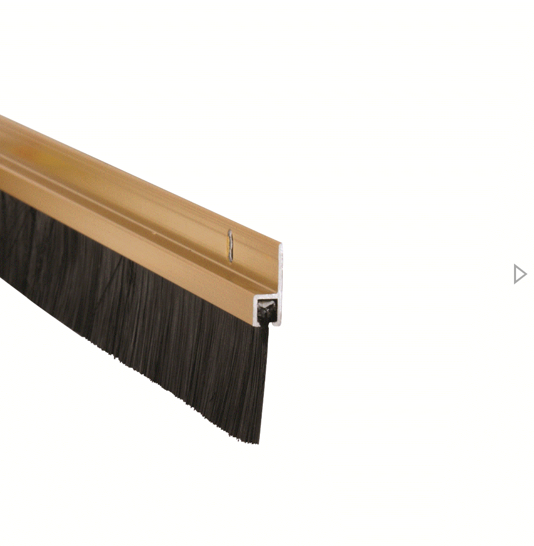 2'9" BROWN PVC BRUSH BOTTOM DOOR SEAL