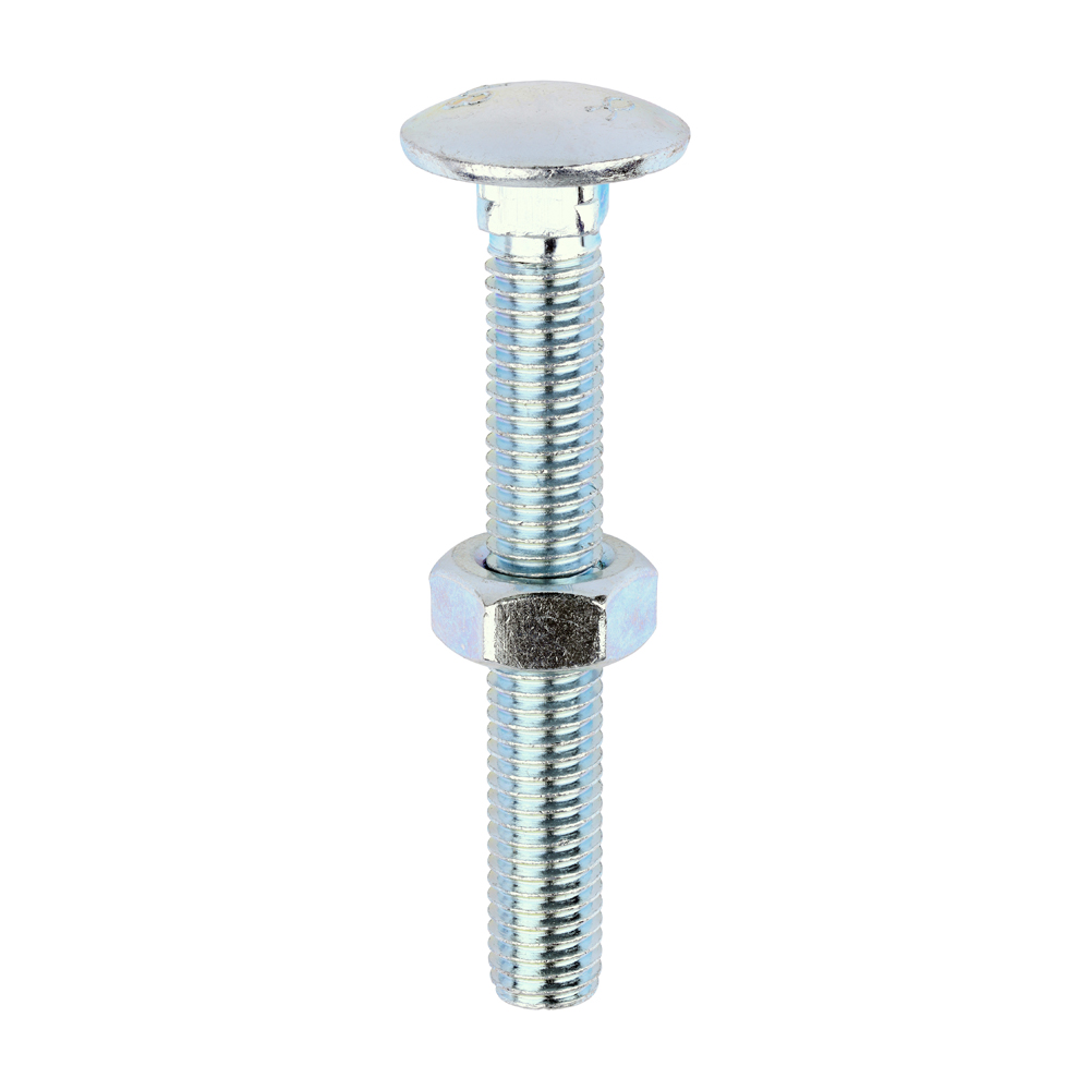 M10 X 75 CARRIAGE BOLTS & NUTS ZP