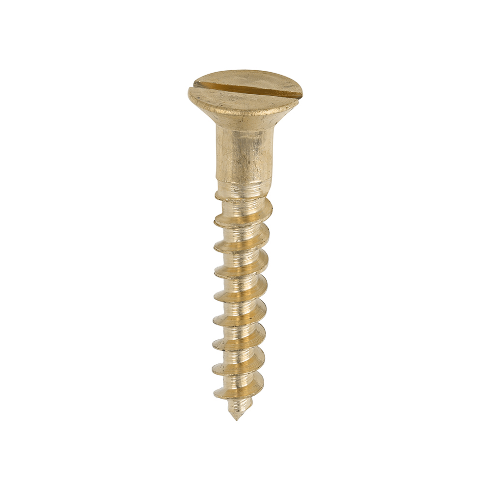10 X 1.1/4" SOLID BRASS COUNTERSUNK SLOTTED WOODSCREW