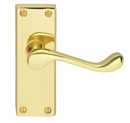 CBS55 PB VICTORIAN SCROLL LEVER LATCH (PR